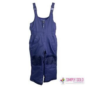 L.L. Bean Kid's Cold Buster Snow Bib Pants Blue Quarter Zip Sleeveless Sz 4